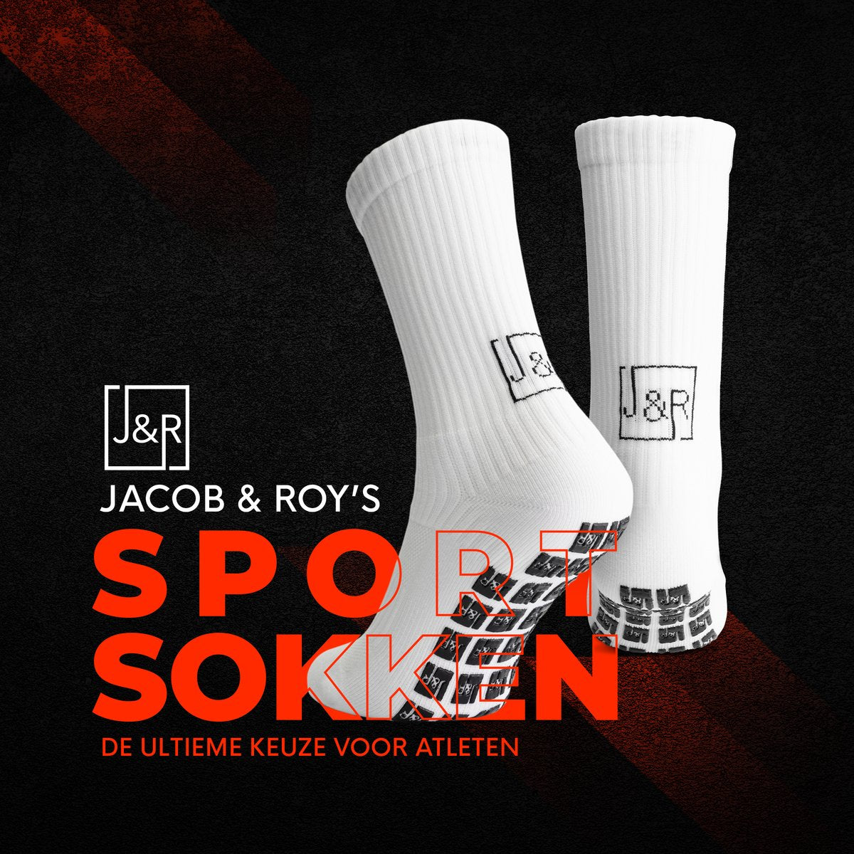 Witte sportsokken van Jacob en Roy's met antislip-zool