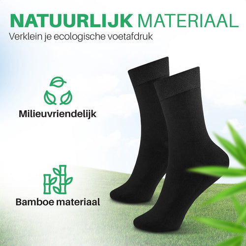 Bamboe sokken zwart - 9 paar