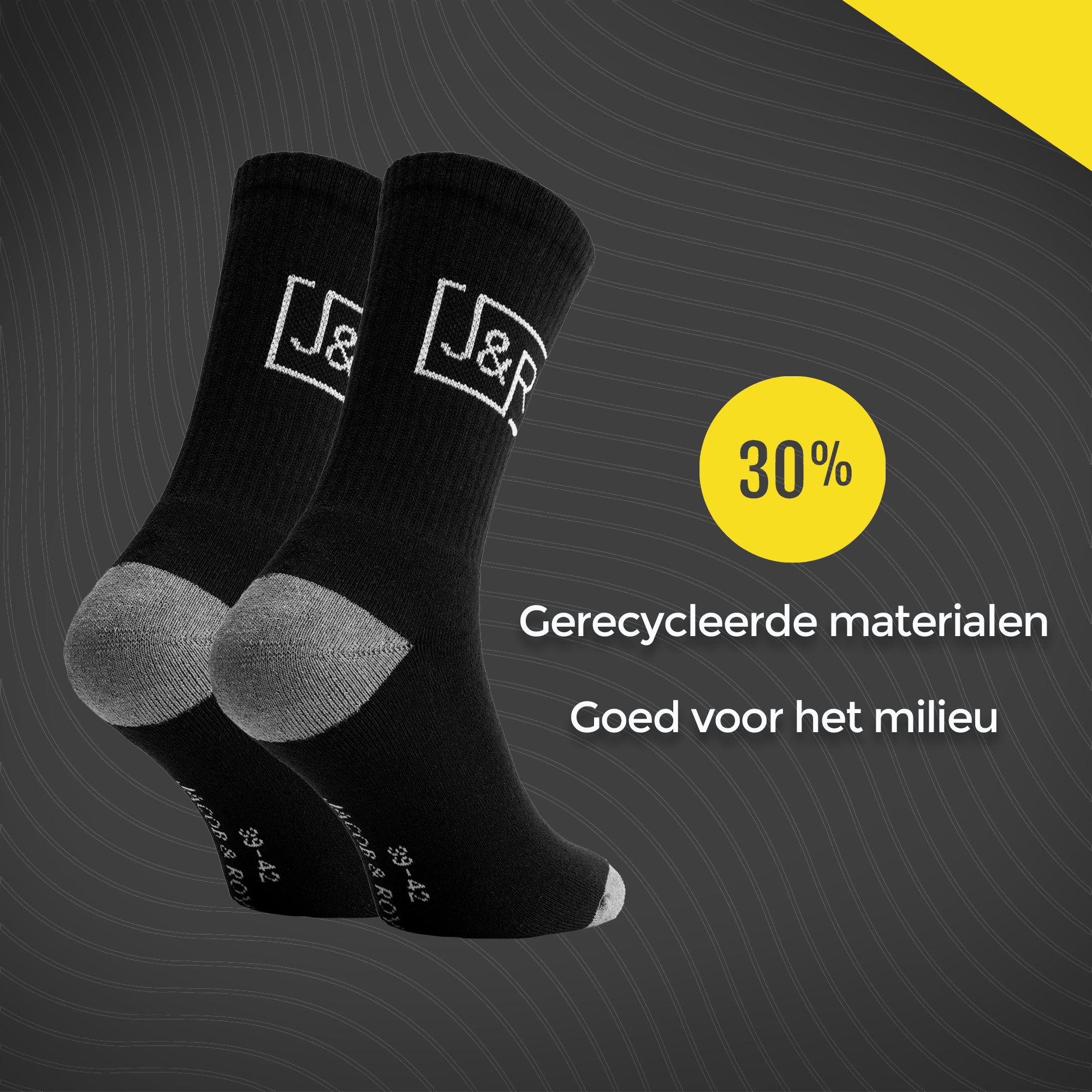Werksokken gemaakt met 30 procent gerecyclede materialen
