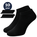 Tien paar zwarte sneakersokken van Jacob en Roy's, halfhoog model