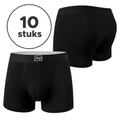 Tien zwarte boxershorts van Jacob en Roy's, voorkant en achterkant