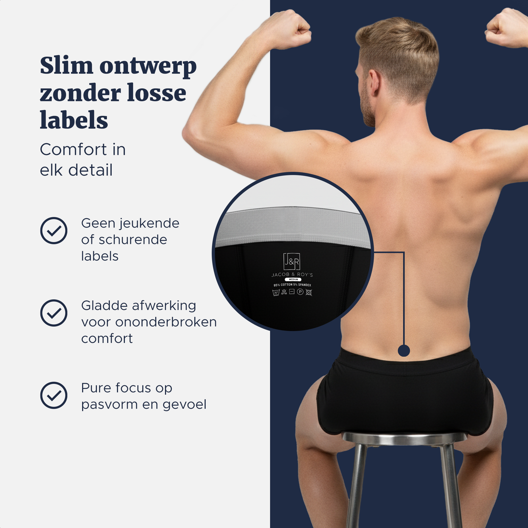 Boxershort zonder losse labels, met gladde afwerking tegen jeuk en schuren