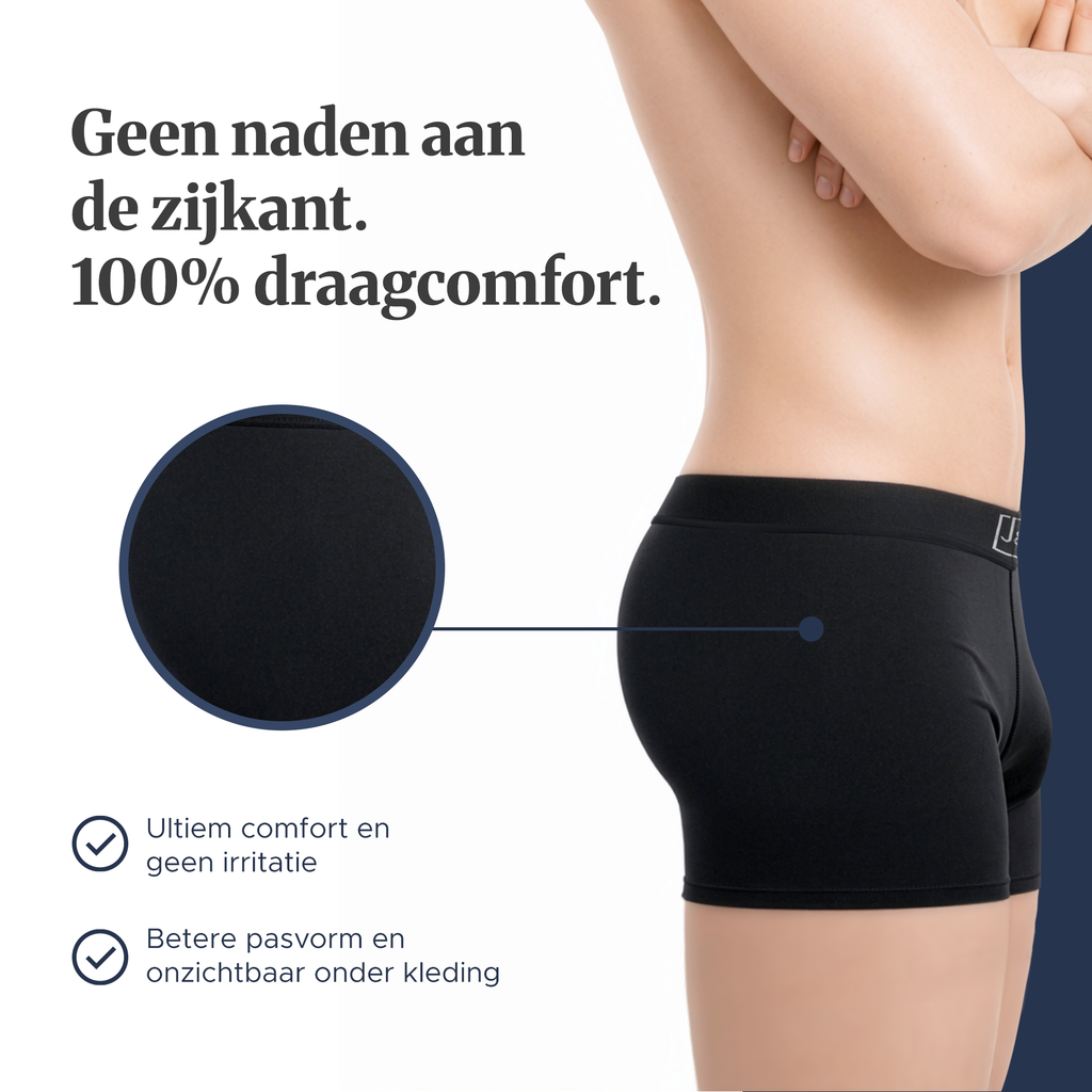 Boxershort zonder naden aan de zijkant, onzichtbaar onder kleding