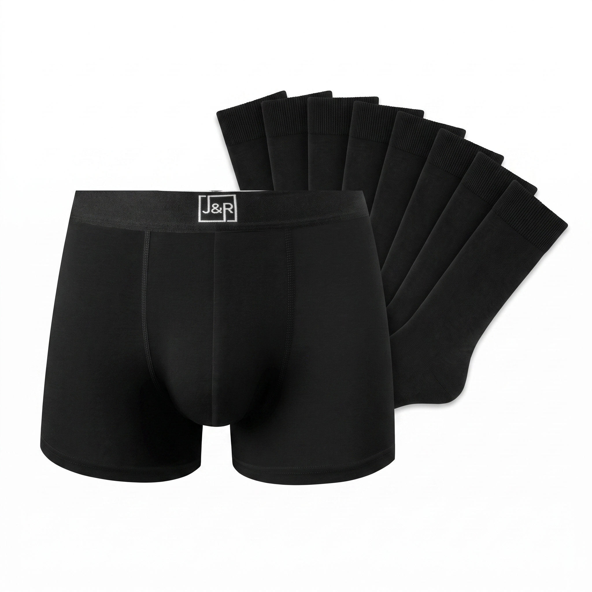 Bundel: 10 boxershorts en 9 paar zwarte sokken